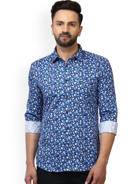 

Parx Men Blue Slim Fit Printed Casual Shirt
