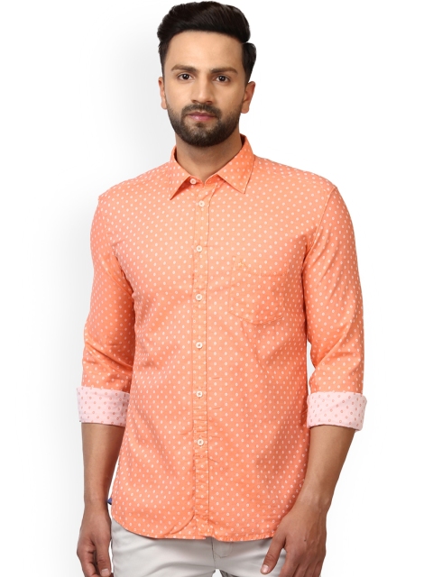 

Parx Men Orange Slim Fit Printed Casual Shirt