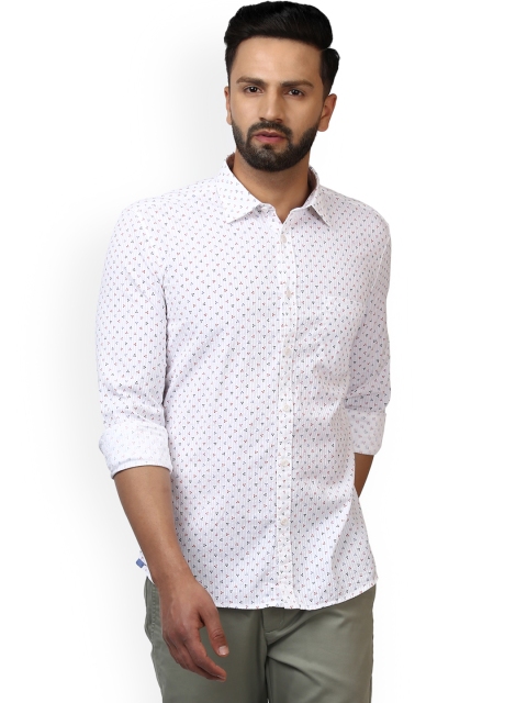 

Parx Men White Slim Fit Printed Casual Shirt