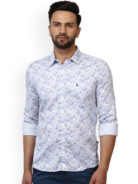 

Parx Men Blue & White Slim Fit Printed Casual Shirt