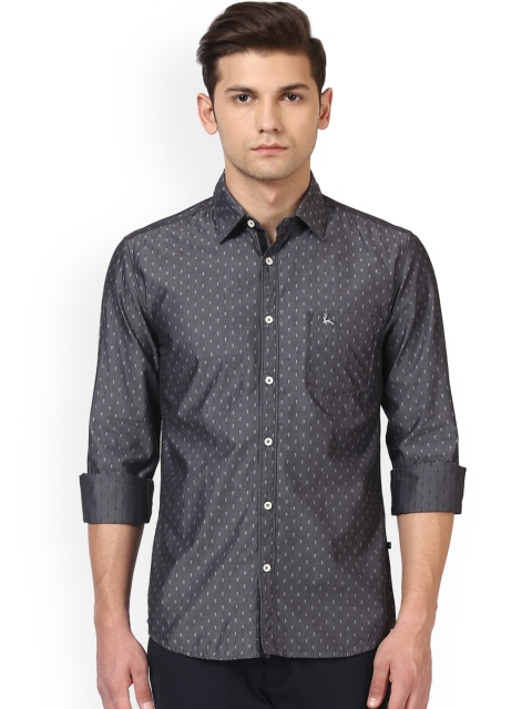 

Parx Men Charcoal Slim Fit Printed Casual Shirt