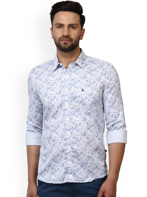 

Parx Men Blue & White Slim Fit Printed Casual Shirt