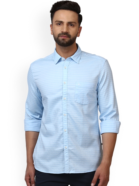 

Parx Men Blue Slim Fit Striped Casual Shirt