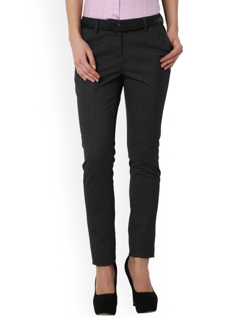 

Van Heusen Woman Women Grey Slim Fit Solid Formal Trousers