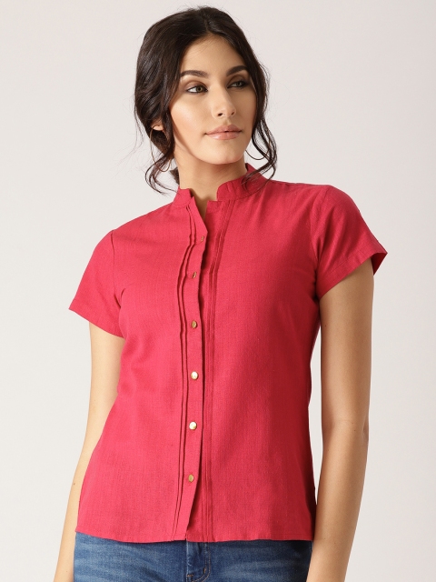 

AKS Couture Women Pink Regular Fit Solid Casual Shirt