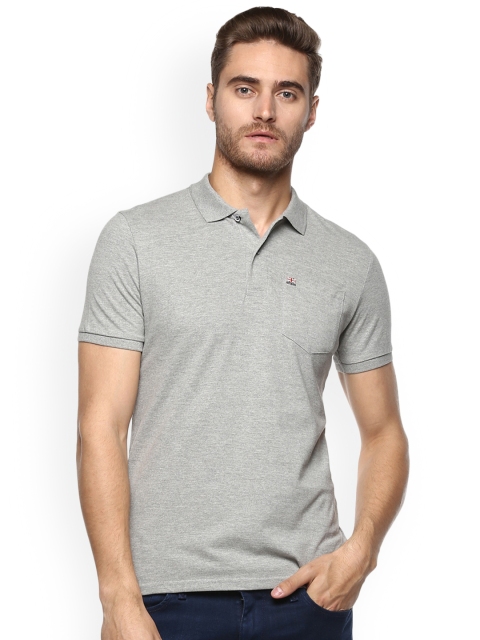 

FRITZBERG Men Grey Solid Polo Collar T-shirt