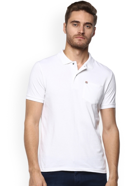 

FRITZBERG Men White Solid Polo Collar T-shirt