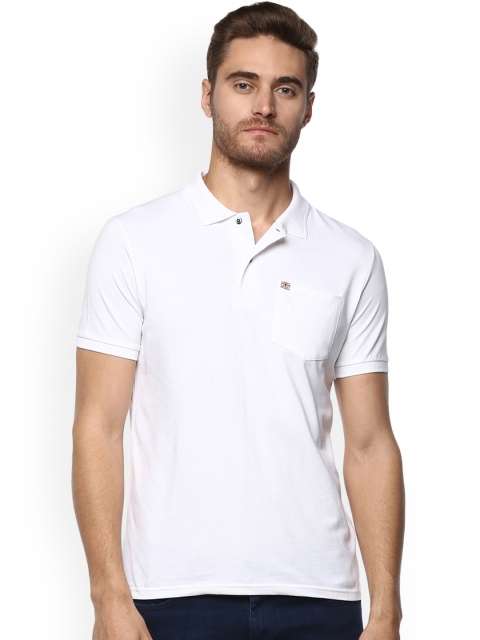 

FRITZBERG Men White Solid Polo Collar T-shirt