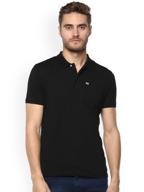 

FRITZBERG Men Black Solid Polo Collar T-shirt