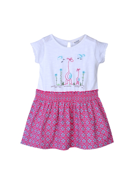 

Beebay Girls Pink Printed Fit and Flare Dress