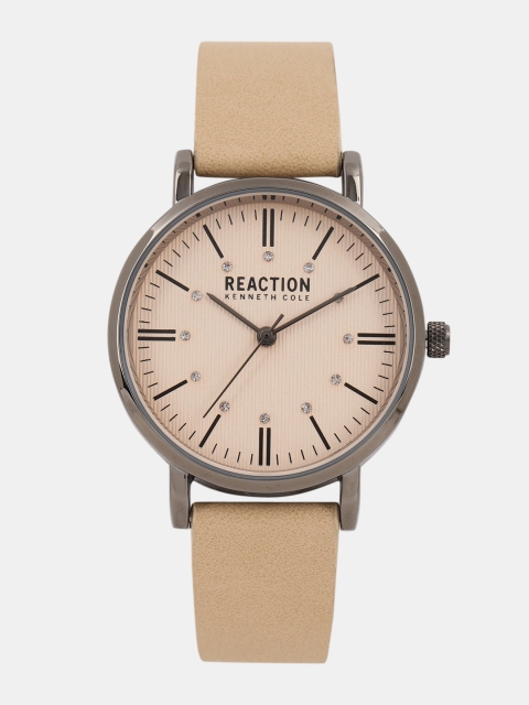 

REACTION KENNETH COLE Women Beige Embellished Analogue Watch RK50104003