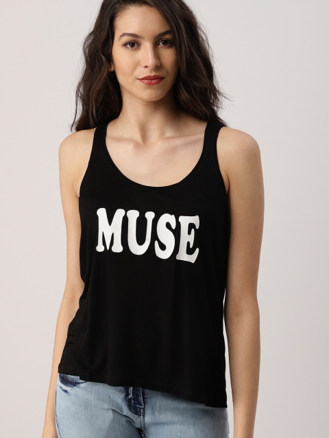

Ms.Taken by Kriti Sanon Women Black Printed Tank Top