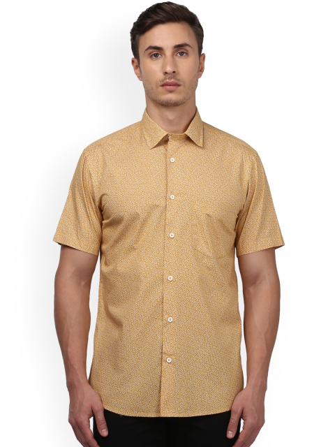 

ColorPlus Men Yellow Tailored Fit Printed Casual Shirt