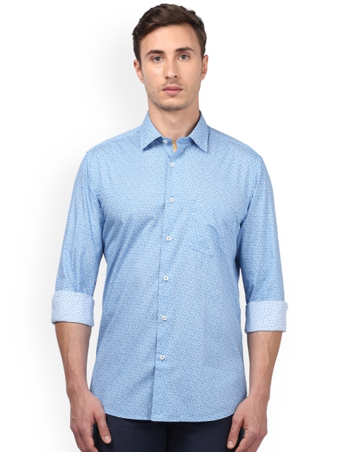 

ColorPlus Men Blue Tailored Fit Printed Casual Shirt