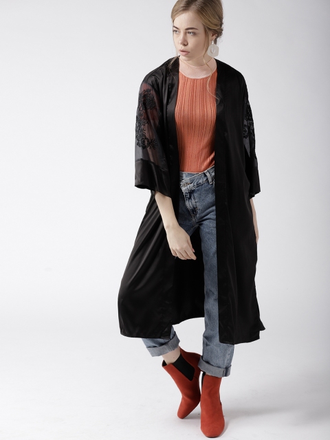 

FOREVER 21 Black Solid Open Front Shrug