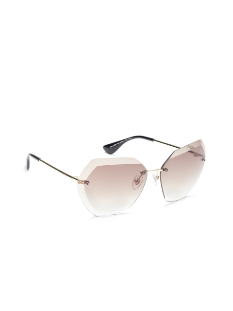 

Daniel Klein Women Rimless Oversized Sunglasses DK4188P-C8, Brown
