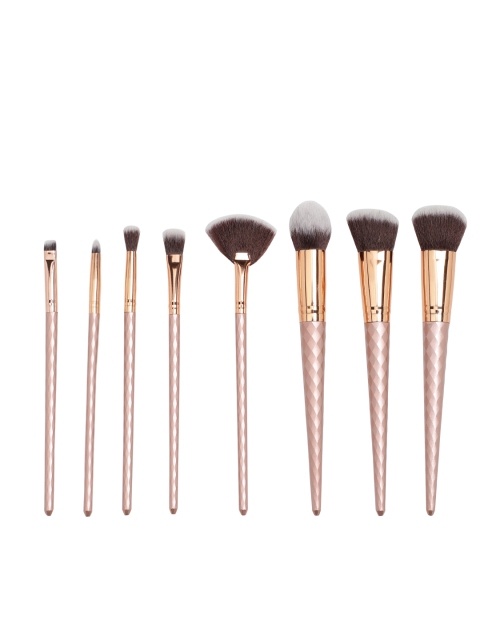 

Toniq Beauty Makeup Brushes Set of 8 Essentials - Rose Gold with Pouch