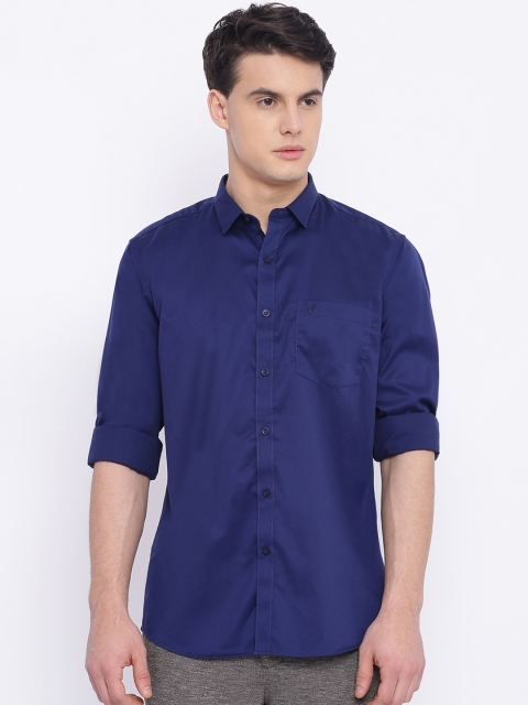 

Allen Solly Men Navy Blue Slim Fit Solid Casual Shirt