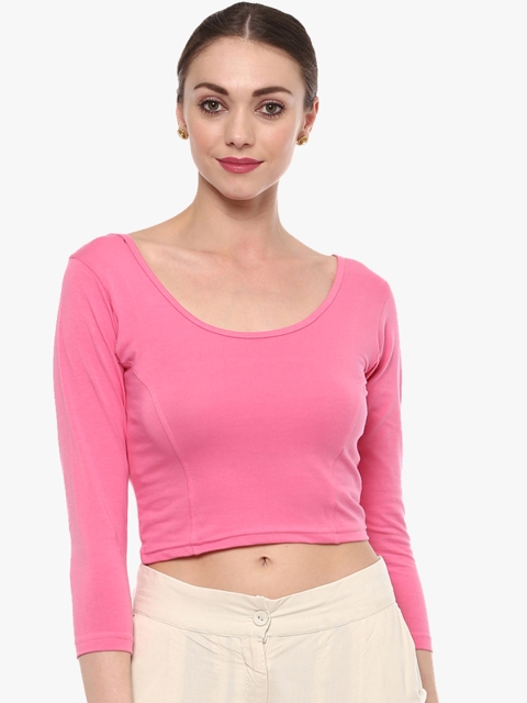 

SALWAR STUDIO Women Solid Pink Saree Blouse