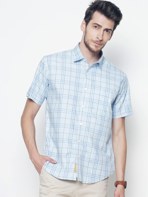 

Balista Men Blue Regular Fit Checked Casual Shirt