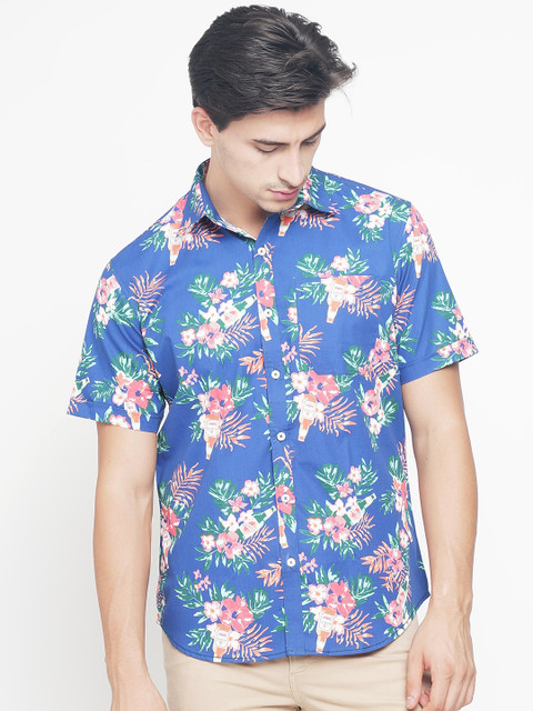 

Balista Men Blue Regular Fit Printed Casual Shirt