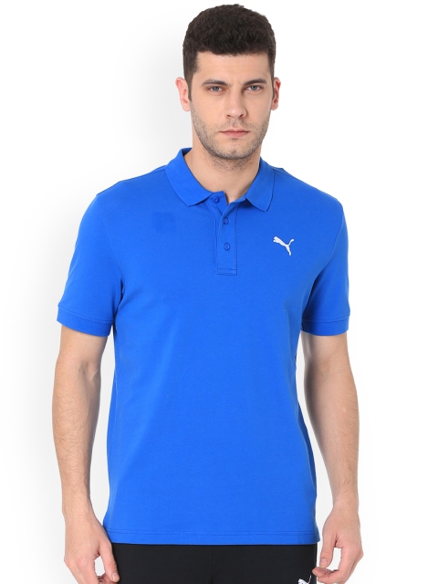 

Puma Men Blue Solid Polo Collar T-shirt