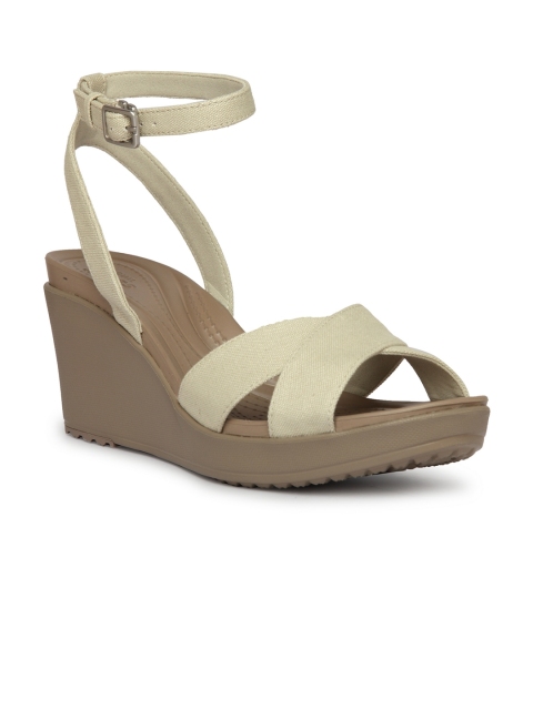 

Crocs Leigh Women Cream-Coloured Solid Wedges