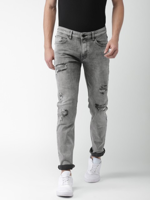 

Celio Men Grey Slim Fit Mid-Rise Mildly Distressed Stretchable Jeans
