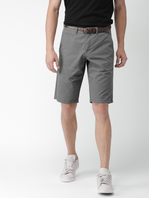 

Celio Men Grey Solid Regular Fit Chino Shorts