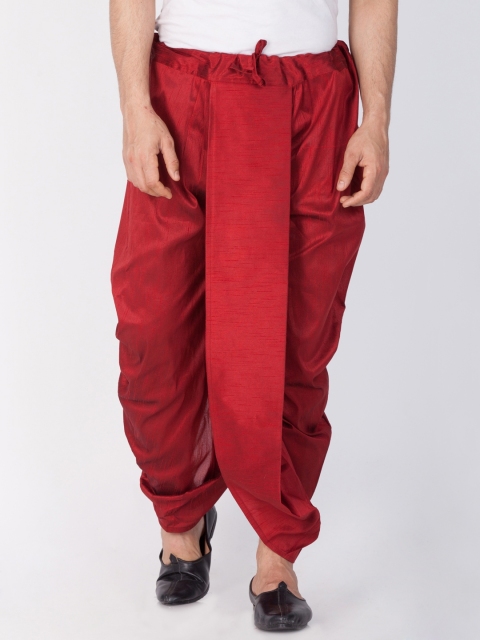 

VASTRAMAY Men Maroon Solid Dhoti Pants