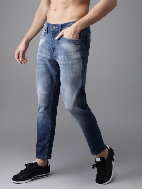 

Moda Rapido Men Blue Slim Fit Mid-Rise Clean Look Stretchable Cropped Jeans
