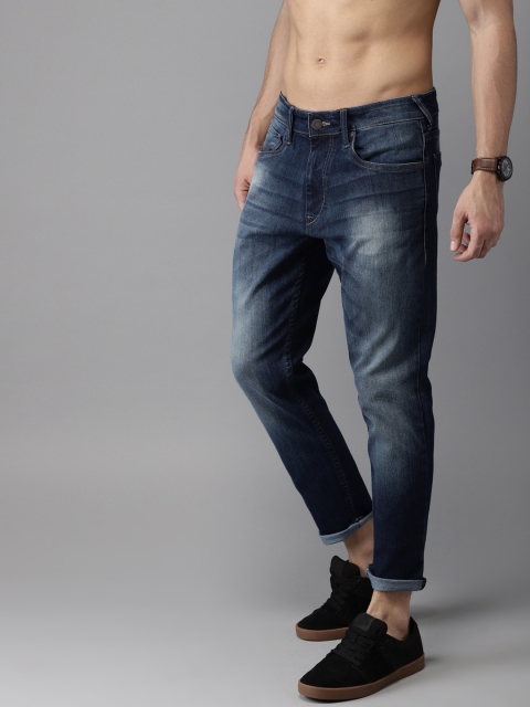 

Moda Rapido Men Blue Slim Fit Mid-Rise Clean Look Stretchable Cropped Jeans