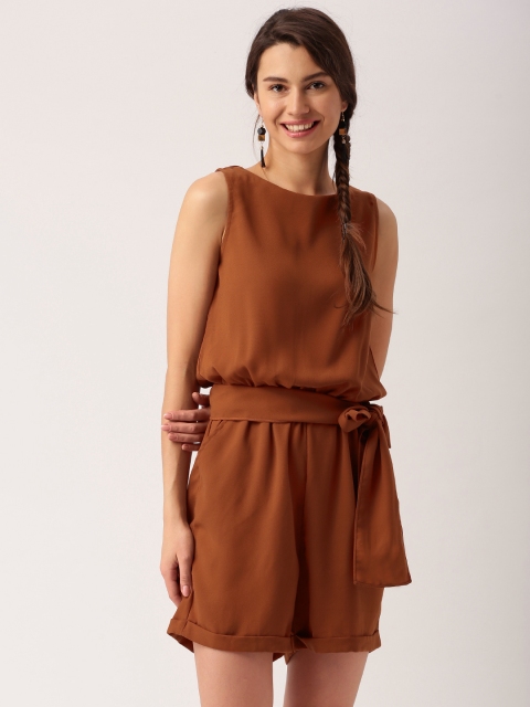 

Jaipur Kurti Brown Solid Basic Jumpsuit