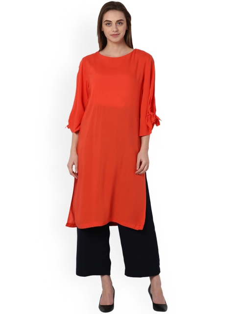 

Van Heusen Woman Orange Solid Tunic