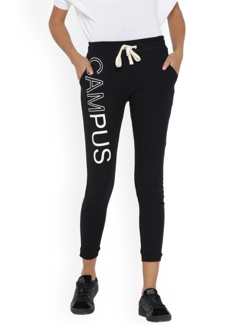 

Campus Sutra Black Women Printed Trackpant