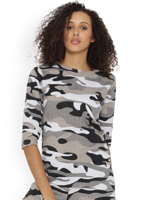 

Campus Sutra Women Beige Printed Top