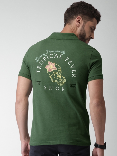 

Celio Men Green Solid Polo Collar T-shirt