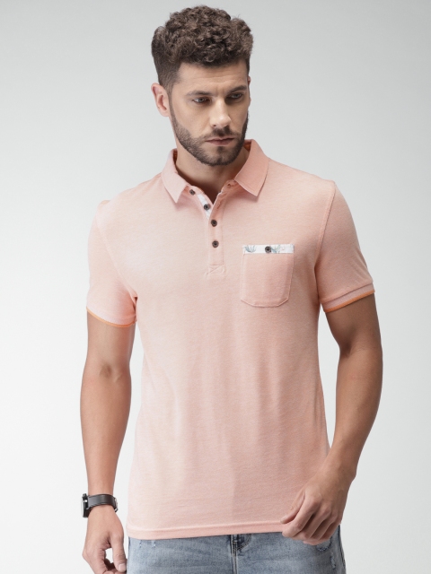 

Celio Men Orange Solid Polo Collar T-shirt