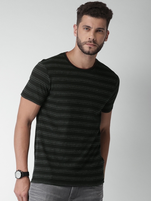 

Celio Men Black Striped Round Neck T-shirt