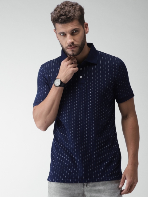 

Celio Men Blue Printed Polo Collar T-shirt