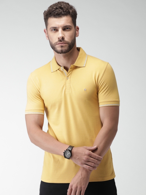 

Celio Men Mustard Yellow Solid Polo T-shirt