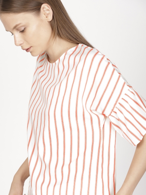 

ether Women Off-White & Red Striped Top