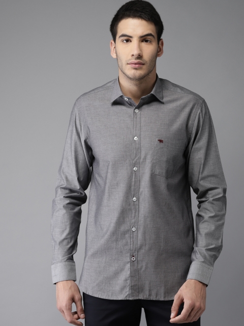 

THE BEAR HOUSE Men Grey Slim Fit Solid Formal Shirt