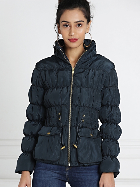 

all about you Women Navy Solid Puffer Jacket, Navy blue