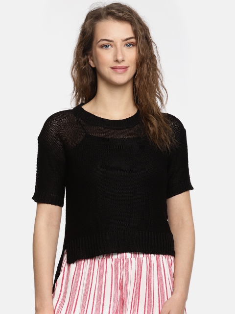 

Splash Women Black Self Design Pullover