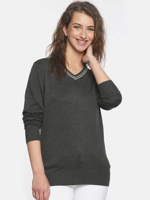 

Splash Women Grey Solid Pullover