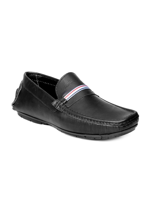 

bacca bucci Men Black Leather Driving Shoes