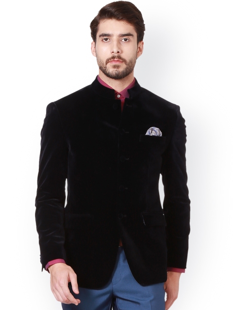 

Peter England Elite Men Navy Blue Solid Blazer