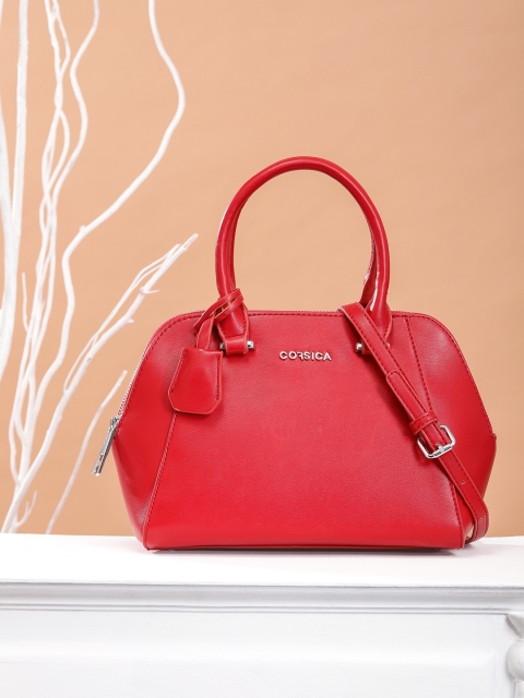 

CORSICA Red Solid Handheld Bag with Sling Strap