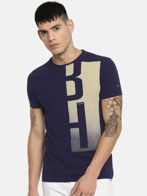 

Being Human Men Blue Printed Round Neck T-shirt